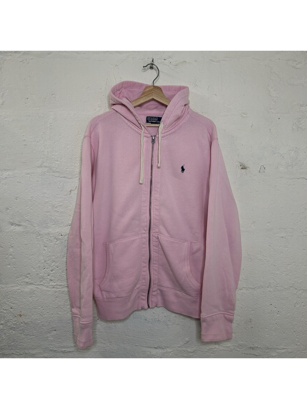 Vintage Polo Ralph Lauren Zip-Up Hoodie “Light Pink” Men’s Large